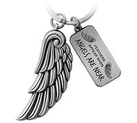 FABACH Angel Wings Keyring Wing - Lucky Charm Guardian Angel Feather Angel Keyring Wings - Angel Wings Pendant Wings - Feathers Appear When Angels Are Near, Antique silver, standard size, Modern