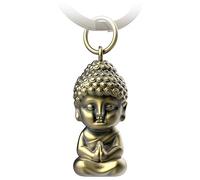FABACH Buddha Keyring Karma - Buddha Pendant Made of Metal - Mini Buddha Lucky Charm Car - Buddhism Keyring Chakra Yoga Gift Figure, Antique bronze, standard size, Eastern