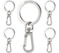 FABACH Carabiner Keychain with Rotating Ring Carabiners Small Detachable Carabiners Mini Strong Key Ring Carabiner Carabiner for Keys and DIY, silver, 5er Pack, key ring