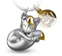 FABACH Fox Keyring Foxy with Engraving - Cute Keyring Fox - Lucky Charm for Women - Fox Gift - Fox Pendant - No Fox Given, gold