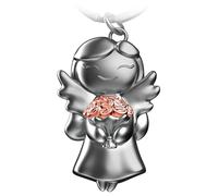 FABACH Guardian Angel Key Ring Star with Flowers - Angel Lucky Charm Keyring Love - Farewell Gift Colleague Guardian Angel Lucky Charm - Farewell Gift Colleagues, Rose Gold, 1, Modern