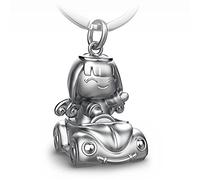FABACH Guardian Angel Keyring Carla in the Car - Cute Angel Pendant Made of Metal - Gift Lucky Charm Car Keyring Driving Licence - Drive carefully, silver