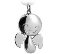 FABACH Guardian Angel Keyring Happy - Cute Angel Pendant Made of Metal - Gift Lucky Charm Car Driving Licence - Drive Carefully, silver, standard size, cute