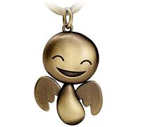 FABACH Guardian Angel Keyring Happy - Cute Angel Pendant Made of Metal - Gift Lucky Charm Car Driving Licence - Drive Carefully, Antique bronze, standard size, Modern