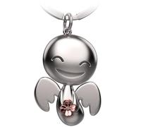 FABACH Guardian Angel Keyring Happy with Clover Leaf - Lucky Angel Made of Metal - Good Luck Lucky Charm Car Angel Pendant - Gift Good Luck Clover - Gift Lucky Charm, Rose Gold, 1, Modern