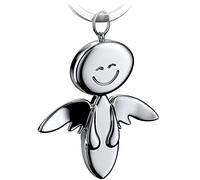 FABACH Guardian Angel Keyring Smile - Elegant Angel Pendant Made of Metal - Gift Lucky Charm Car Driving Licence - Drive Carefully, silver, 1 item,