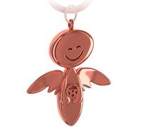 FABACH Guardian Angel Keyring Smile with Steering Wheel - Elegant Angel Pendant Made of Metal in Silver, Gold, Rose, Black, Bronze - Gift Lucky Charm Car Driving Licence - Drive Carefully, 1 x rose
