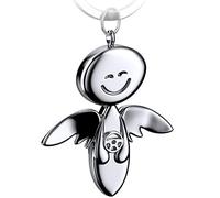 FABACH Guardian Angel Keyring Smile with Steering Wheel - Elegant Angel Pendant made of Metal in Silver, Gold, Rose, Black, Bronze - Gift Lucky Charm Car Driving License - Driving Careful