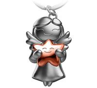 FABACH Guardian Angel Keyring Star - Christmas Angel Made of Metal - Christmas Guardian Angel Lucky Charm - Cute Angel Pendant with Star as a Gift for Girlfriend, Gold, Rose Gold, standard size,