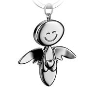 Fabach Guardian Angel Keyring with smiling face and heart - Elegant Angel Pendant made of Metal, in Silver, Rose, Black, Bronze - Gift, Good Luck Charm for taking the driving test - Drive safely