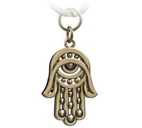 FABACH Hand of Fatima Keyring Hamsa - Hand Fatima Car Pendant - Protective Hand of Fatima Lucky Charm - Amulet for Protection Against Evil Eye Evil Eye, Antique bronze, standard size, Oriental