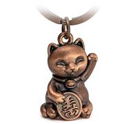 FABACH Keychain - Maneki Neko Lucky Cat Pendant - Antique Rose Gold