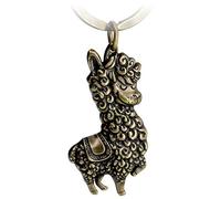 FABACH Llama Keyring No Drama Lama - Llama Lucky Charm Alpaca Pendant Made of Metal - Keyring Lama Gifts Alpaca Gift Pendant, Antique bronze, standard size, Casual