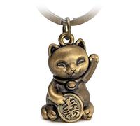 FABACH Maneki Neko Keychain - Antique Bronze - Unisex Keyring Charm
