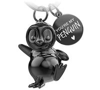 FABACH Penguin Keyring Breezy - Penguin Lucky Charm Gifts Girlfriend or Boyfriend - Partner Gift Love Keyring for Birthday, Anniversary - Engraving You're My Penguin, Black (shiny)