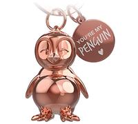 FABACH Penguin Keyring - Rose Gold (Shiny), Silver, Unisex-Adults, Keyring, Penguin Theme, Couples/Romantic Partners Gift