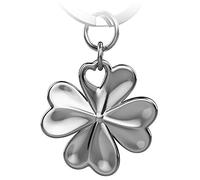 FABACH Shamrock Lucky Charm Shamrock Key Fob - Good Luck Exam Lucky Charm - Good Luck Operation, New Job - Good Travel Lucky Keyring Clover Leaf, silver, standard size, Charm