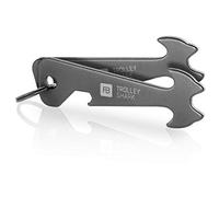 FABACH Trolley Shark Black Shopping Trolley Token - Stainless Steel/Metal Release Key Ring with Bottle Opener - No Stuck in Deposit Lock