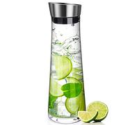 Fabaoday Glass Water Jug,1000ml Glass Bottle with Lid,Glass Water Bottle for Hot/Cold Juice,Tea,Milk and Coffee