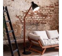 Fabas Luce Floor lamp Sveva in wood, black/walnut