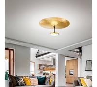 Fabas Luce LED ceiling lamp Yuko, gold/black, metal, 23 cm, dimmable