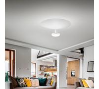 Fabas Luce LED ceiling lamp Yuko, white, metal, 23 cm high, dimmable