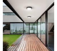 Fabas Luce LED outdoor ceiling light Owen, dark grey, metal, 23 cm, IP65