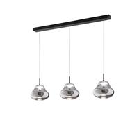 Fabas Luce LED pendant light Deva, 3-bulb, 115 cm, grey, CCT, dimmable