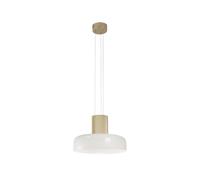 Fabas Luce LED pendant light Lunar, white/gold, glass, CCT, dimmable