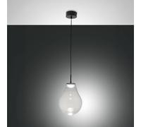 Fabas Luce Noa LED pendant light, clear, glass, Ø 25 cm, CCT, dimmable