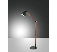 Fabas Luce Floor lamp Sveva in wood, black/walnut
