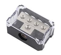 Fabater 1 Way in 4 Ways Out Power Distribution Block for Car Stereo Amp, 0GA/1GA Input to 4GA Output Copper Splitter Connecting Box