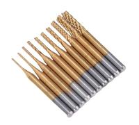 Fabater 10 Piece Precise CNC Tungsten Carbide Ti Coated Router Bit Set for Fiberboard and Plastic PCB Boards, Efficient Milling for CNC Milling Work, 1/8 Inch Shank, Suitable for Enthusiasts and