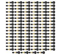 Fabater 100 Pcs Car Motorcycle Snap in Tire Valve Stems, Universal Rubber Tyre Valve Stems Replacement, High Temperature Resistant Tubeless Tire Stem Set with Dust Caps (TR413)