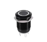 Fabater 12mm LED Momentary Push Button Switch, Black Metal Case (white)