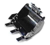 Fabater 15in/380mm Mini Excavator Bucket with Metal Teeth, Backhoe Digging Trenches for 0.8-1.8 Tons Small Digger, Mini Excavator Attachments Digging Bucket for Trenching & Digging