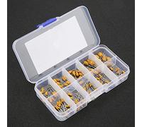 Fabater 16V Tantalum Capacitors Assorted Kit, 100pcs 10 Values 1uF-100uF Electronic Capacitor Set with Plastic Box for Storage
