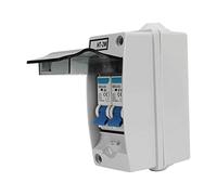 Fabater 2 Poles MCB Miniature Leakage Circuit Breaker Power Distribution Box 6A 16A, Flame Retardant Plastic Shell, 6000A High Breaking Capacity for Residential and
