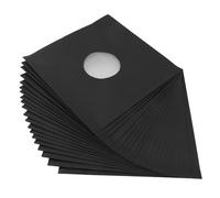 Fabater 20 Pcs 12 Inch Kraft Record Sleeves, 350gsm Thick Cardboard Record Jackets Matte Black, Heavy Duty Protective Outer Covers for 33 RPM, with Center Hole