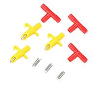 Fabater 20Pcs Automatic Rabbit Drinker Nipple, 1.3x1.7 In, Plastic Metal, | Pet Hydration Nipple Waterer, Red Yellow, 1.6 In T Pipe, 0.3 In Diameter, Cage Mount, Proof, for Bunny Daily Drinking