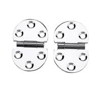 Fabater 2PCS 180 Degree Copper Hinges for Folding Tabletop, Sewing Machine Table - 50,000+ Cycle Durable Spring, Smooth Effortless Open Close, Chrome Silver Finish, 1.5mm Thick, 45x30mm