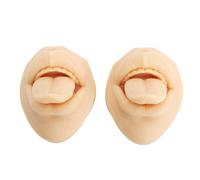 Fabater 2PCS Silicone Tongue Mouth Model, 3D Simulation Soft Flexible Life Like Design for Piercing Practice, Reusable Tongue Jewelry Display