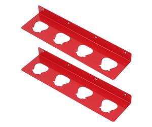 Fabater 2PCS Wall Mount Battery Holders for M12B2 M12B4 M12B6, Power Tool Lithium Battery Storage Shelf, Stainless Steel 4 Holes Organizer for Workshop