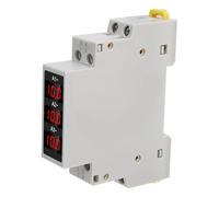 Fabater 3 Phase DIN Rail Ammeter LED Digital Display Amp Meter, AC80-500V 1-100A High Accuracy Current Meter with 3 Sensors for Industrial Electrical Control, 35mm Rail Mounting