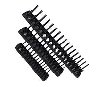 Fabater 3-Piece 1/4in 3/8in 1/2in Socket Holder Organizer Set for Toolbox, Black Multifunctional Socket Storage Rack with Tray, Sturdy ABS Plastic Organizer for Auto Repair