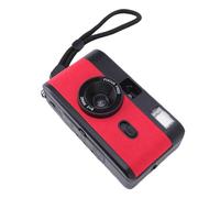 Fabater 35mm Vintage Style Reusable Film Camera with Flash Light As a Retro Photography Students (Black Red)