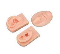 Fabater 3D Silicone Nose and Mouth Model, Piercing Practice and Jewelry Display, Simulation Props for Ear and Suture Practice (Light Skin Tone)