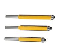 Fabater 3PCS 8mm Shank Trimming Router Bit with Bearing, YG8 Alloy Woodworking Milling Cutter for Wood Line Modeling, 45# Carbon Steel Body, Rust-Resistant Spray Treatment
