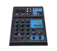 Fabater 4 Channel Sound Mixer Compact Low Noise Mixing Console with XLR Inputs 6.35mm Jacks for Live Performance Studio Use