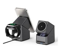 Fabater 4 in 1 Wireless Charging Station for Phone, Smart Watch, Earbuds, Fast Charging, Magnetic Charger Stand with 180 Degree Rotation & Clock Display